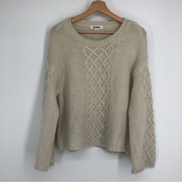 BB DAKOTA Cable Knit Sweater‎ Cream Size Small - Picture 1 of 5